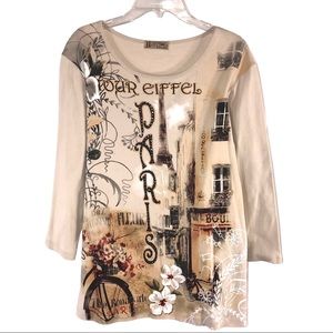 Eiffel Tower Paris Bling Shirt, size 1X